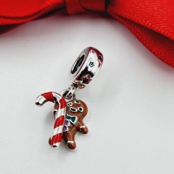 Authentic Pandora Gingerbread Man Dangle Charm - Picture 3 of 5